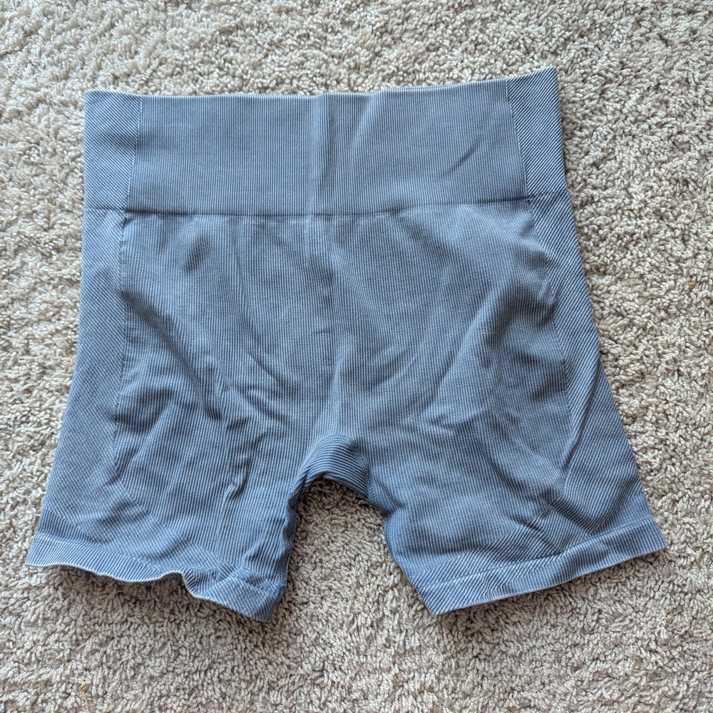 JoyLab Blue Bike Shorts Seamless High-Waisted Compression
